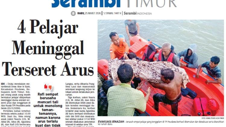 Empat Pelajar Aceh Timur Tewas Terseret Arus di TPI Peudawa, Satu Selamat