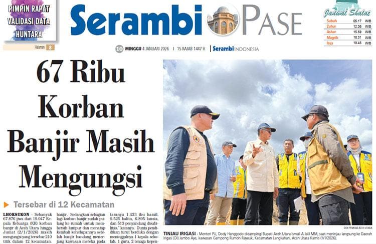67 Ribu Warga Aceh Utara Masih Mengungsi, 216 Tewas Akibat Banjir