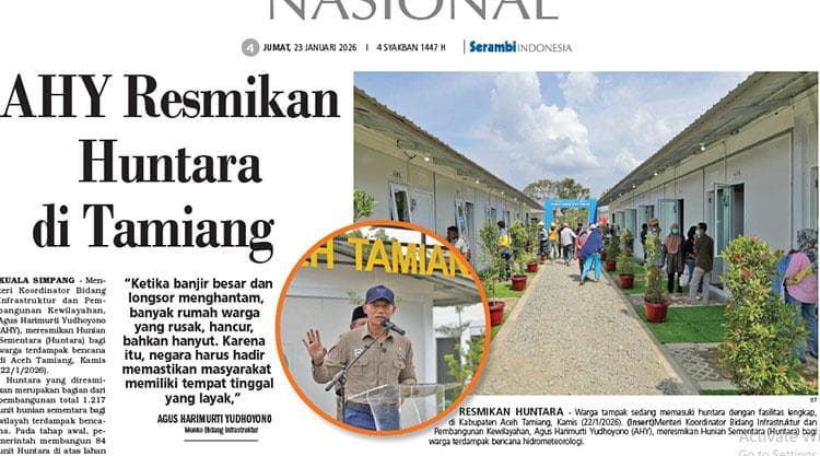 84 Unit Huntara Diresmikan untuk Warga Terdampak Bencana di Aceh Tamiang
