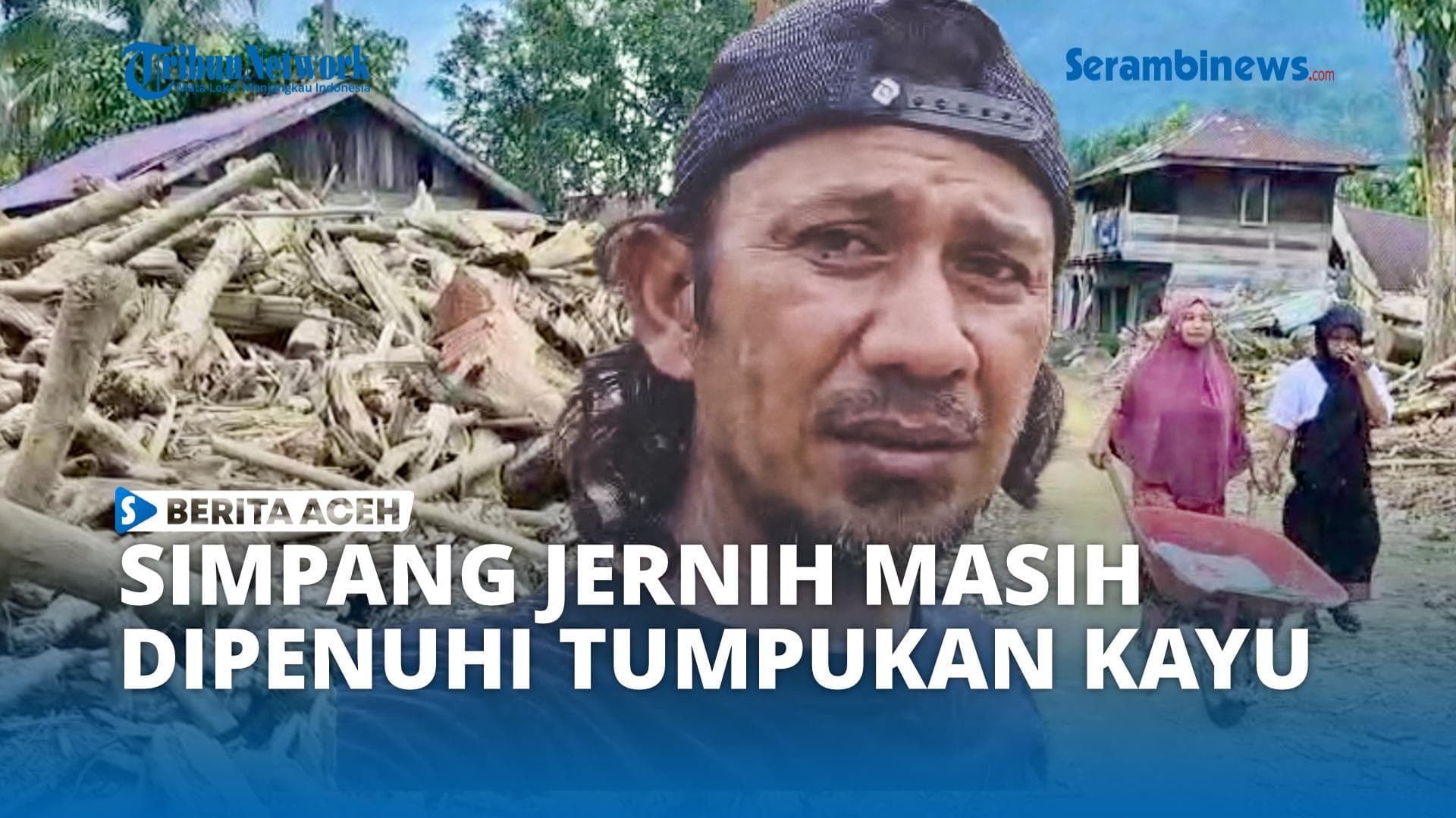 Ribuan Kayu Banjir Belum Bersih di Simpang Jernih, Warga Aceh Timur Terus Terlantar