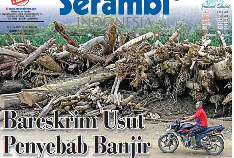 Banjir Aceh Tamiang Diduga Akibat Pembalakan Liar di Hutan Lindung