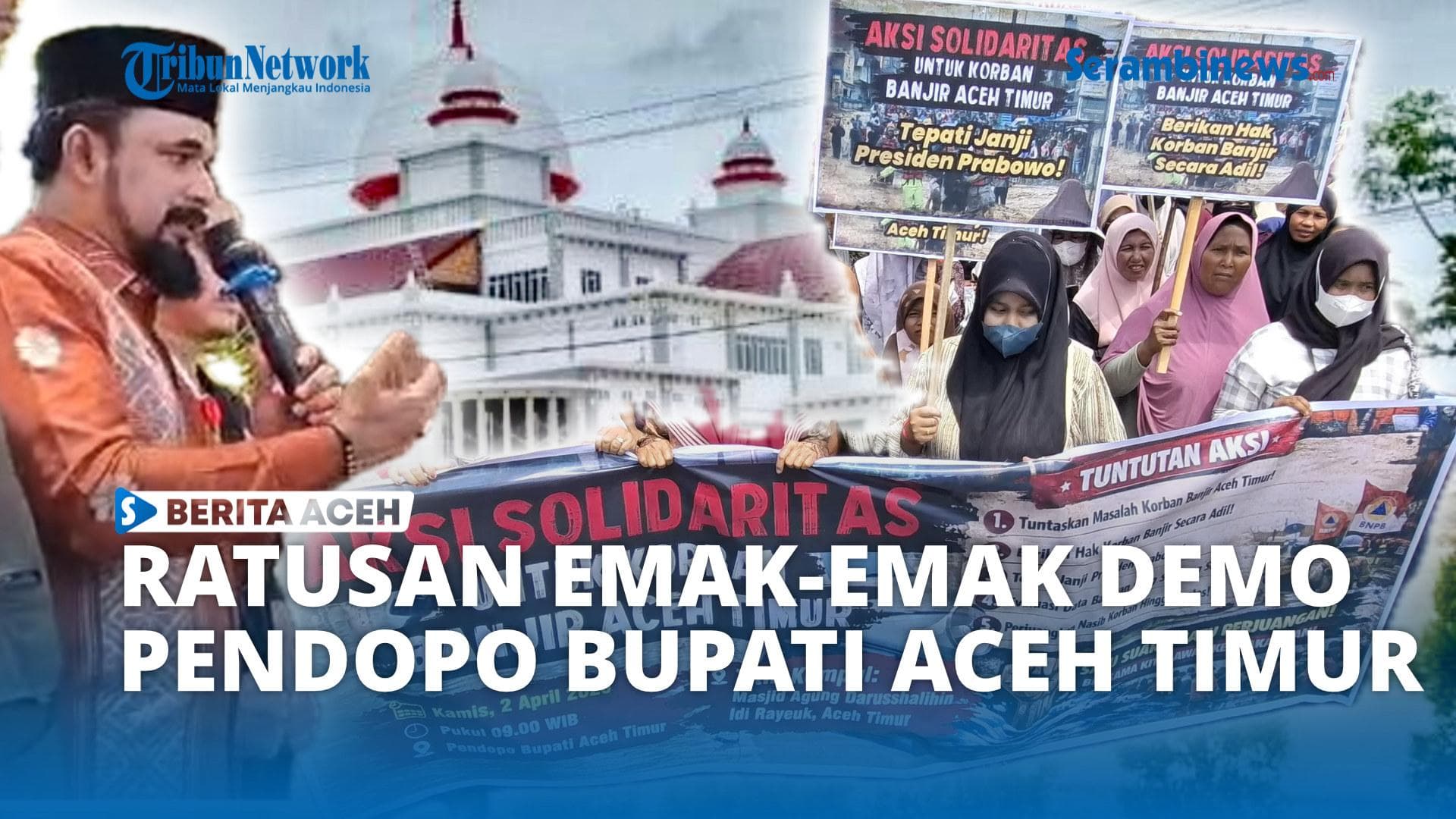 Ratusan Ibu Aceh Timur Demo Tuntut Kejelasan Data Korban Banjir