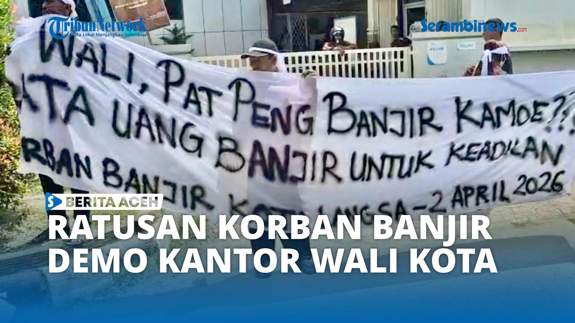 Warga Langsa Demo ke Pemko Soal Bantuan Banjir Belum Diterima