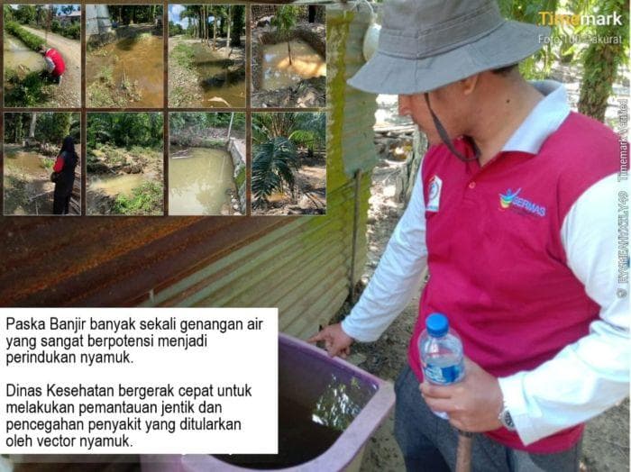 Dinkes Nagan Raya Cegah DBD dan Malaria Pasca Banjir di Darul Makmur dan Tripa Makmur