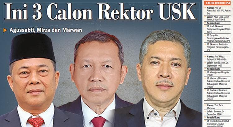 Tiga Calon Rektor USK Lolos Penyaringan, Pemilihan 2 Februari 2026