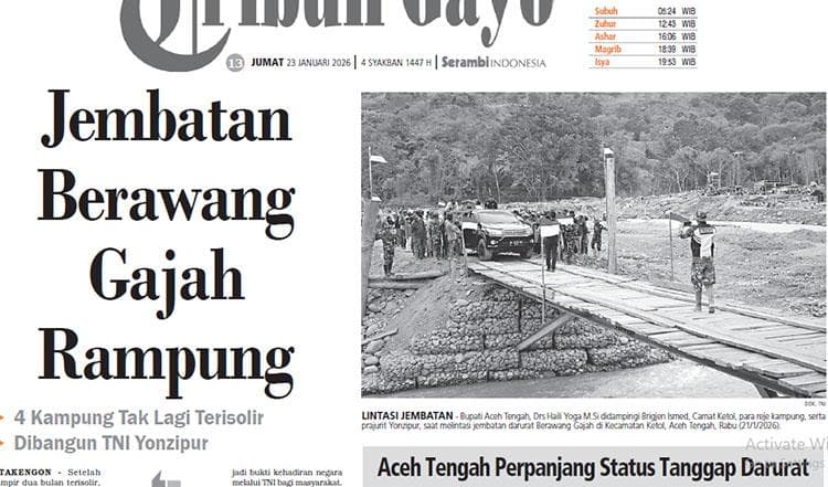Jembatan Berawang Gajah Rampung, 4 Kampung di Aceh Tengah Tak Lagi Terisolir