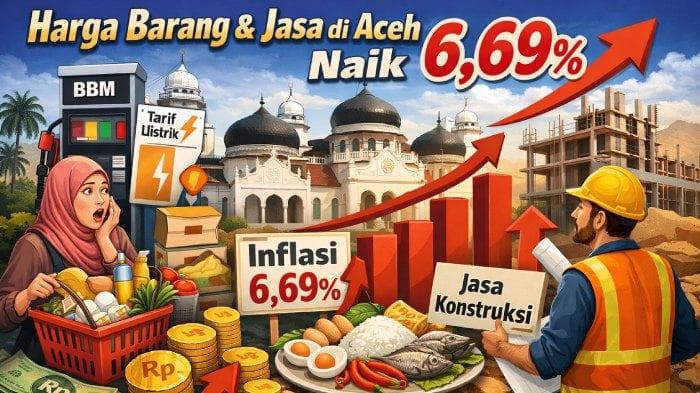 Harga Barang dan Jasa di Aceh Naik 6,69 Persen di Awal 2026, Inflasi Tinggi di Aceh Tengah