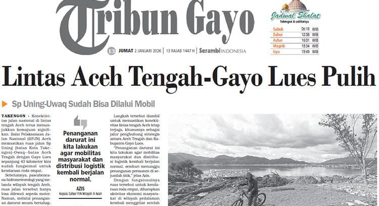 Jalan Blangkejeren-Kutacane Longsor, Akses Logistik Aceh Tenggara Terhambat