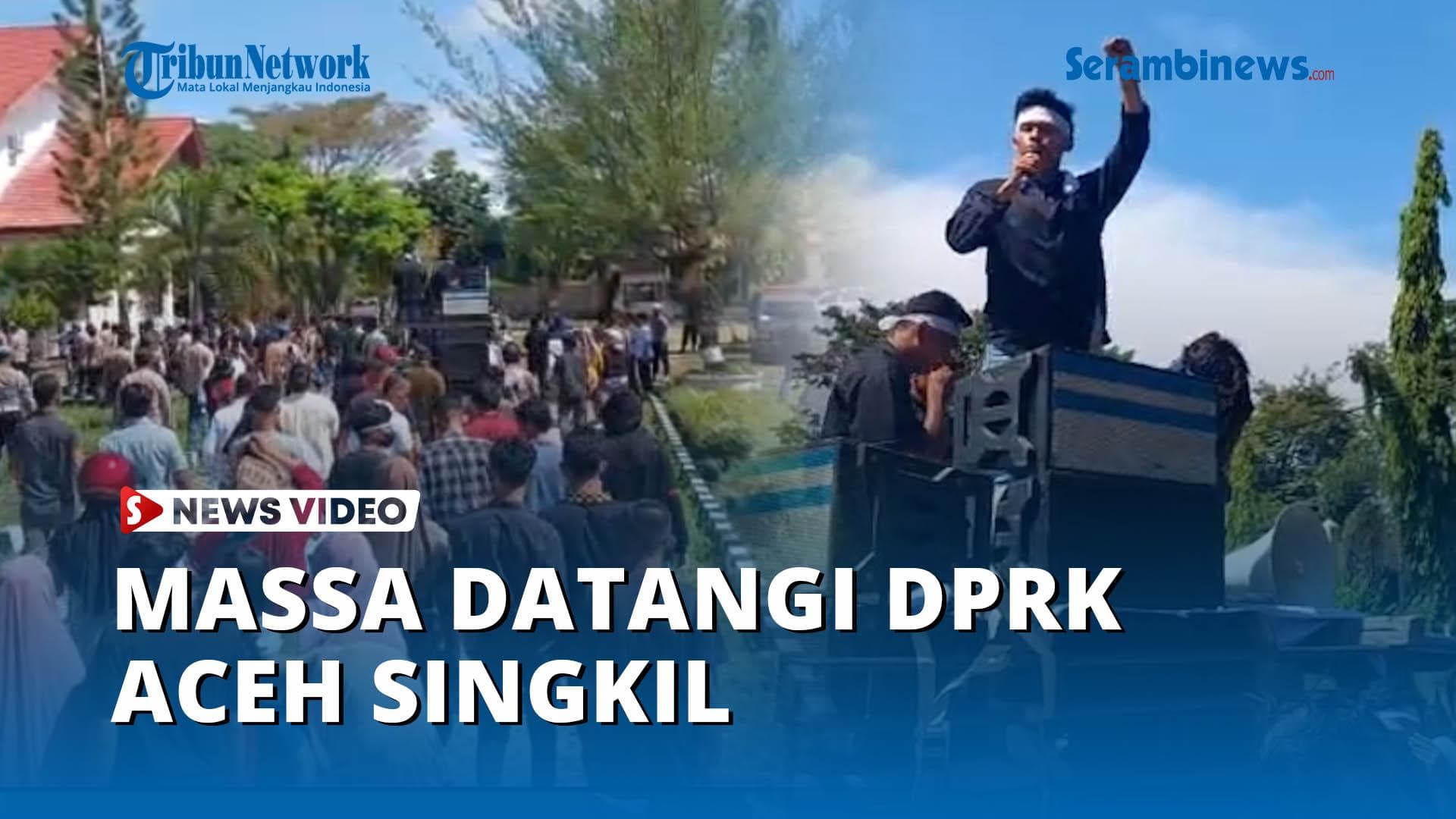 Massa Aceh Singkil Unjuk Rasa di Kantor DPRK, Tuntut Penyelesaian Persoalan