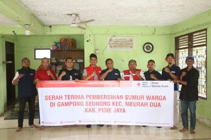 PMI Banda Aceh Serahkan 300 Sumur Air Bersih untuk Pidie Jaya