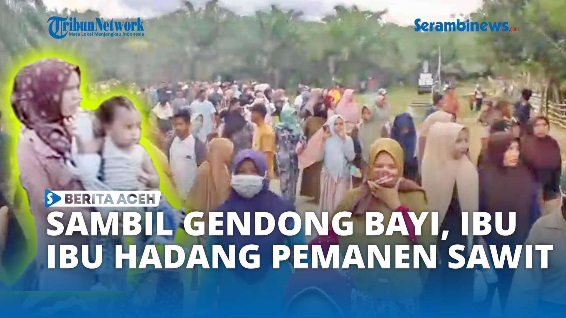 Ratusan Ibu Aceh Utara Gendong Bayi Hadang Pemanen Sawit, Desak Penyelesaian Konflik Lahan