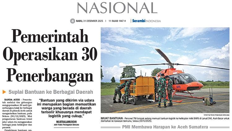 30 Penerbangan Kirim Bantuan ke Daerah Terisolir Aceh Tengah dan Timur