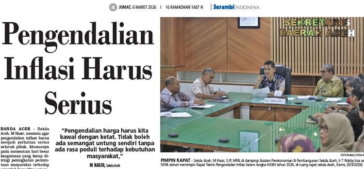 Aceh Waspada Inflasi Jelang Idulfitri, Pemerintah Siapkan Langkah Antisipatif