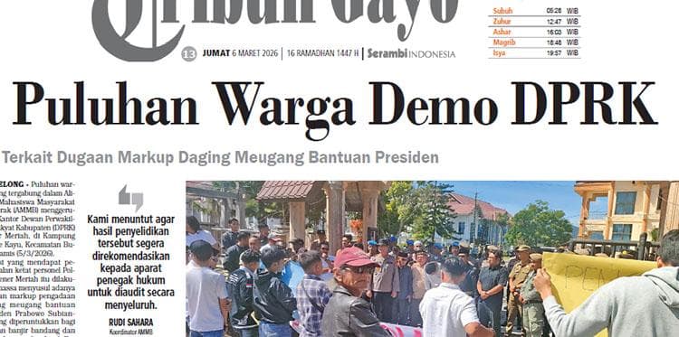 Warga Bener Meriah Demo DPRK Soal Dugaan Markup Daging Meugang