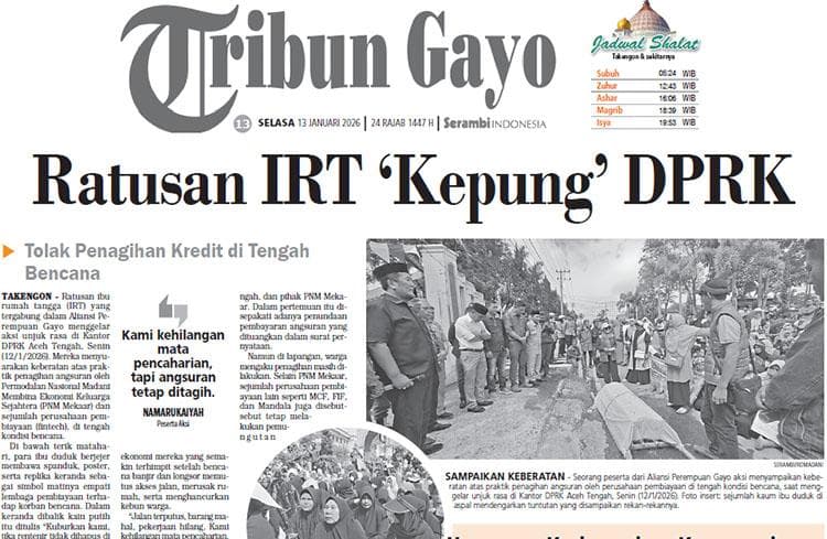 Ratusan Ibu Takengon Protes Penagihan Kredit di Tengah Bencana