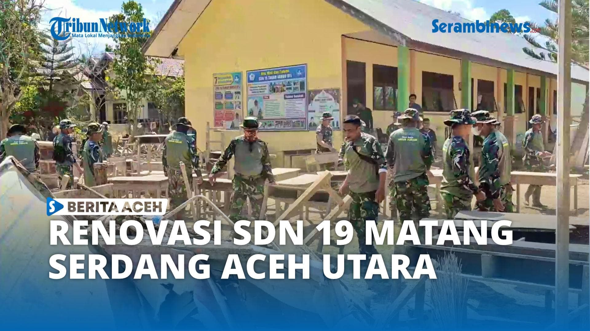 TNI Renovasi SD Aceh Utara Pascabencana Banjir, Siswa Siap Kembali Belajar