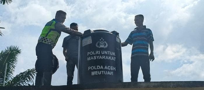 Polantas Aceh Timur Bangun Sumur Bor untuk Warga Beurandang Pasca Banjir