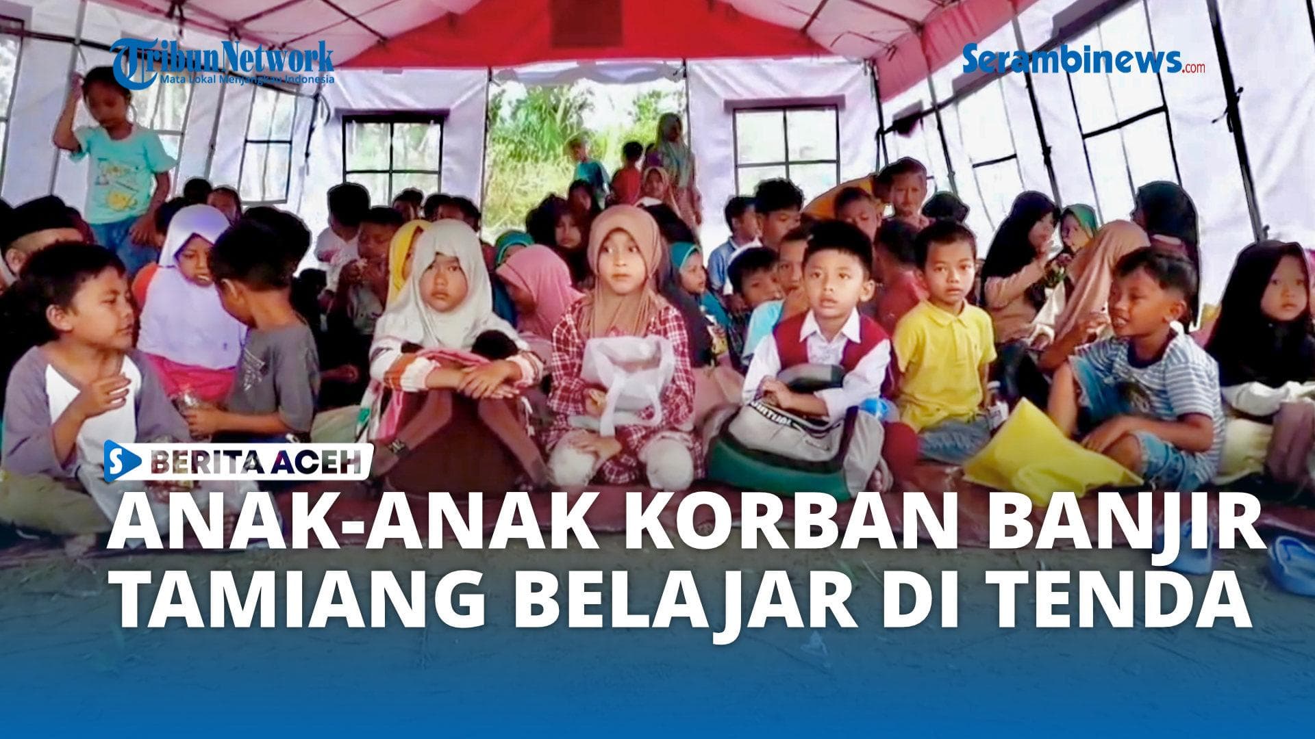 Anak Korban Banjir Aceh Tamiang Belajar di Sekolah Darurat dengan Semangat