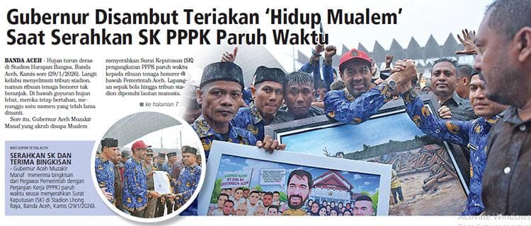 Ribuan Honorer Aceh Disambut Sorak ‘Hidup Mualem’ Saat Terima SK PPPK Paruh Waktu