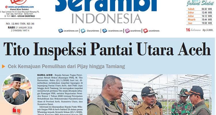 Tito Inspeksi Pantai Utara Aceh, Cek Pemulihan Pasca Bencana