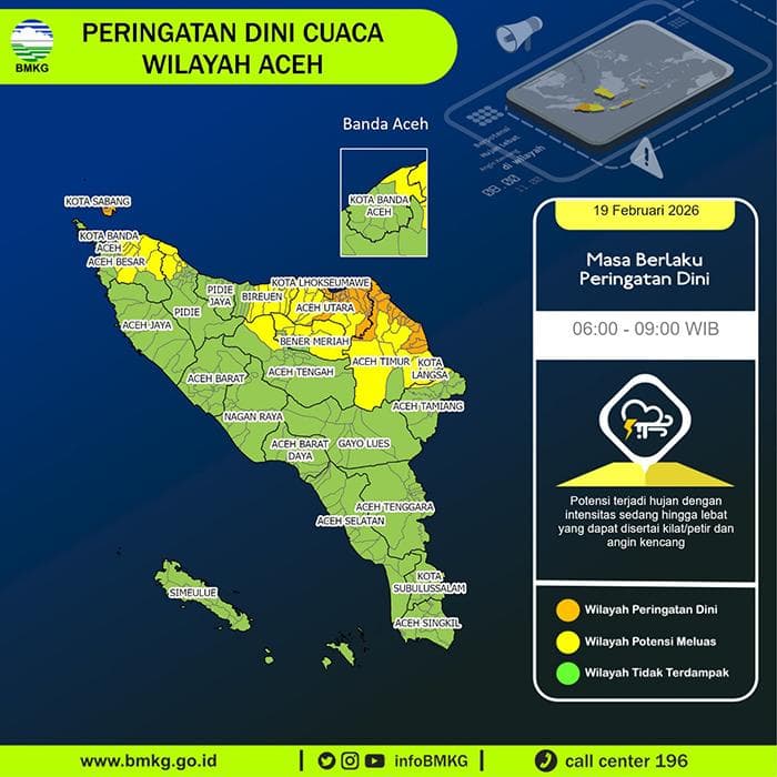 Hujan Lebat di Hari Pertama Puasa, BMKG Imbau Warga Aceh Timur Waspada