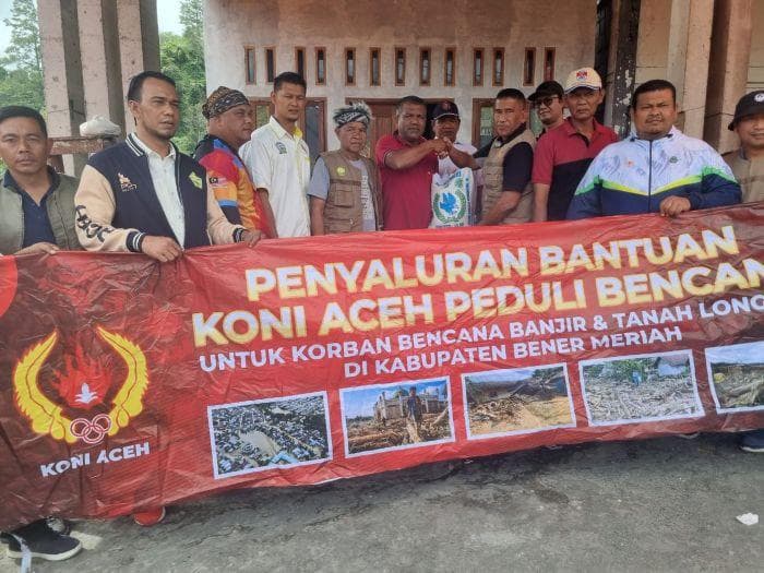 KONI Aceh Salurkan Bantuan ke Korban Banjir di Bener Meriah dan Aceh Tengah