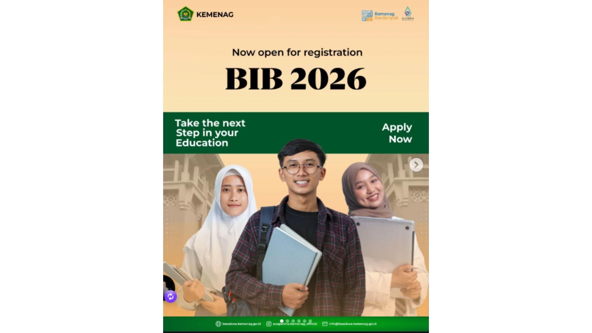 Beasiswa BIB Kemenag 2026 Buka Peluang Kuliah Gratis untuk Santri dan Guru Aceh