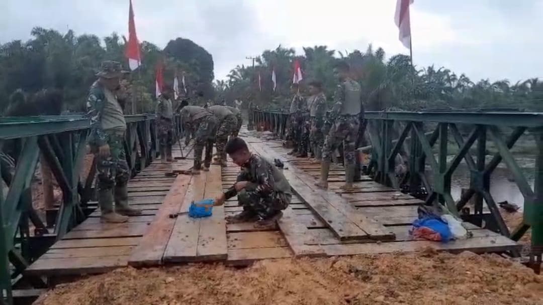 Jembatan Bailey Baktiya Rampung, Warga Dua Desa Aceh Utara Akses Normal