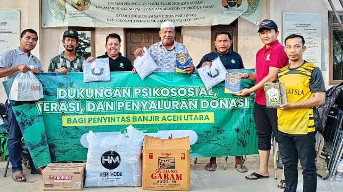 Penyintas Banjir Aceh Utara Dapat Bantuan Literasi dan Kebutuhan Dasar