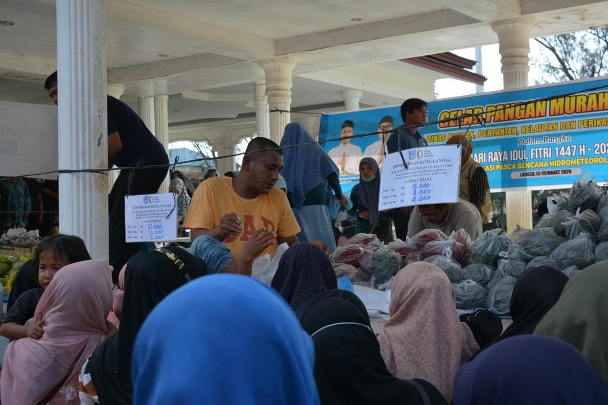 Pasar Murah Langsa Tekan Harga Pangan Jelang Idul Fitri, Warga Antusias