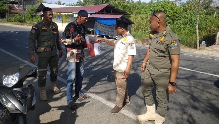 Satpol PP Aceh Jaya Amankan Peminta Sedekah Ilegal Menjelang Ramadhan