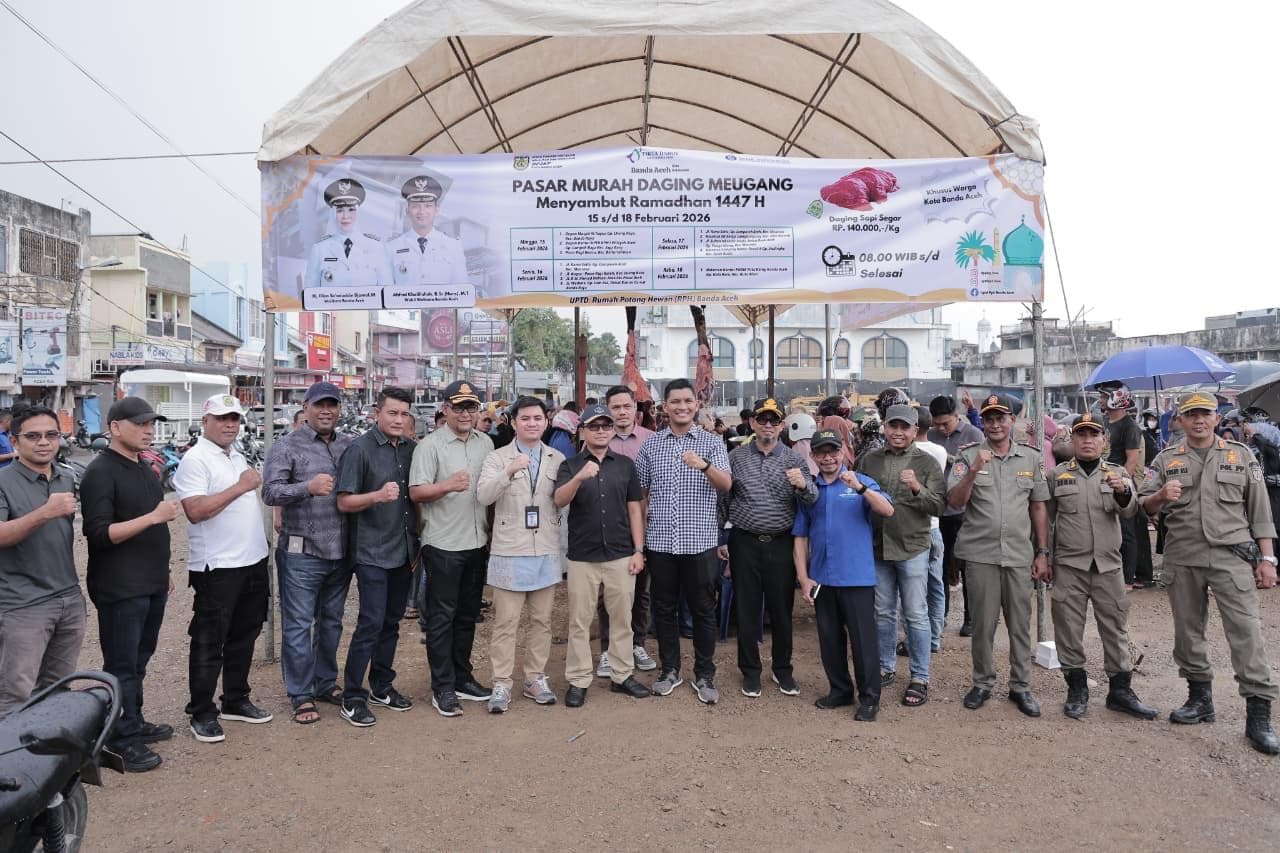 Abang Afdhal Tinjau Pasar Murah Daging, Pemko Banda Aceh Jaga Stabilitas Harga Jelang Ramadhan