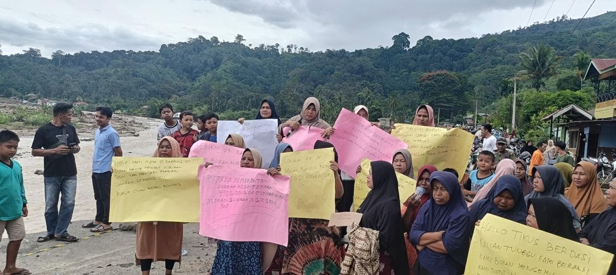 Korban Banjir Bandang Ketambe Demo dan Blokir Jalan Nasional, Desak BWSS-1 Pindahkan Sungai Alas 