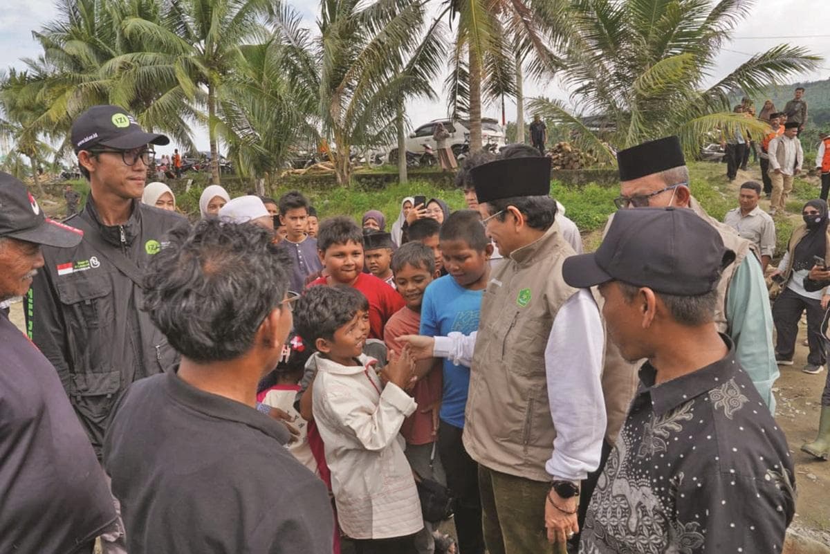 Menteri Agama Sapa Penyintas Banjir di Pidie Jaya, Juga Salur Bantuan Rp37,95 Miliar untuk Aceh