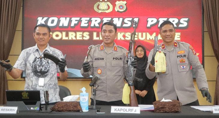 Polisi Sita AK-47 dan Pistol FN di Lhokseumawe, Dua Tersangka Terancam 20 Tahun