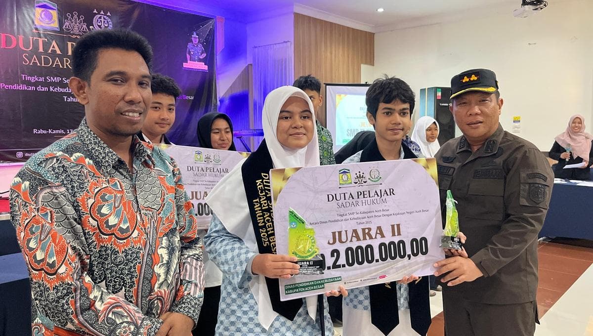 Kejari Aceh Besar Tutup Seleksi Duta Pelajar Sadar Hukum SMP 2025, SMP IT Nurul Fikri Juara