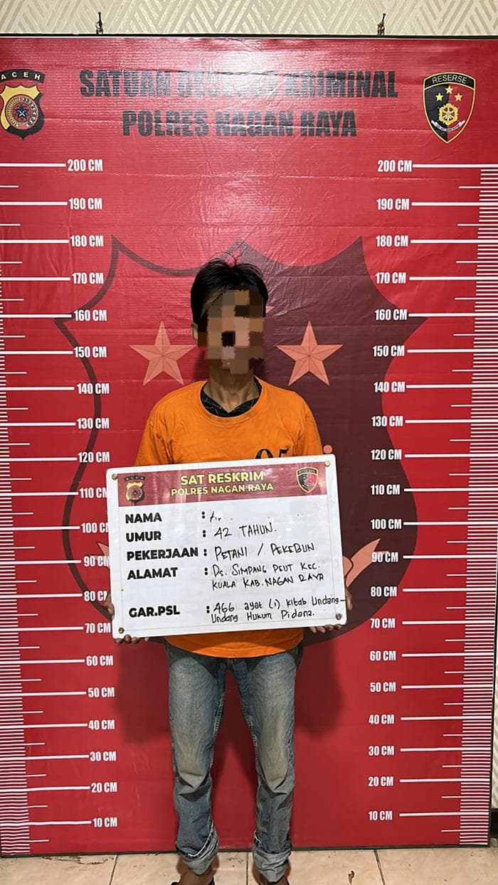 Suami di Nagan Raya Siram Kopi dan Pukul Istri hingga Terluka, Ditangkap Polisi