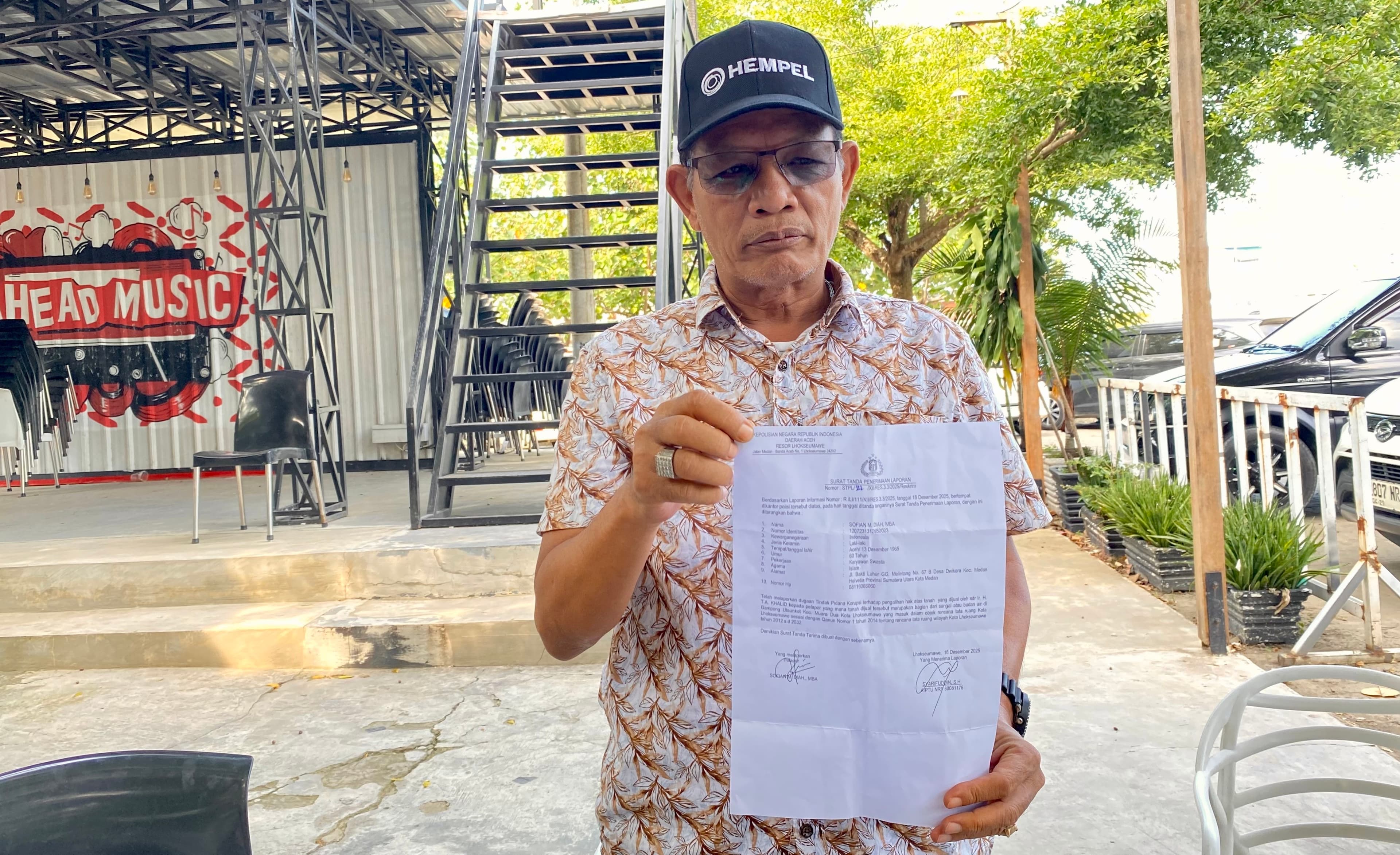 Warga Lhokseumawe Laporkan TA Khalid ke Polisi atas Dugaan Penjualan Tanah Negara