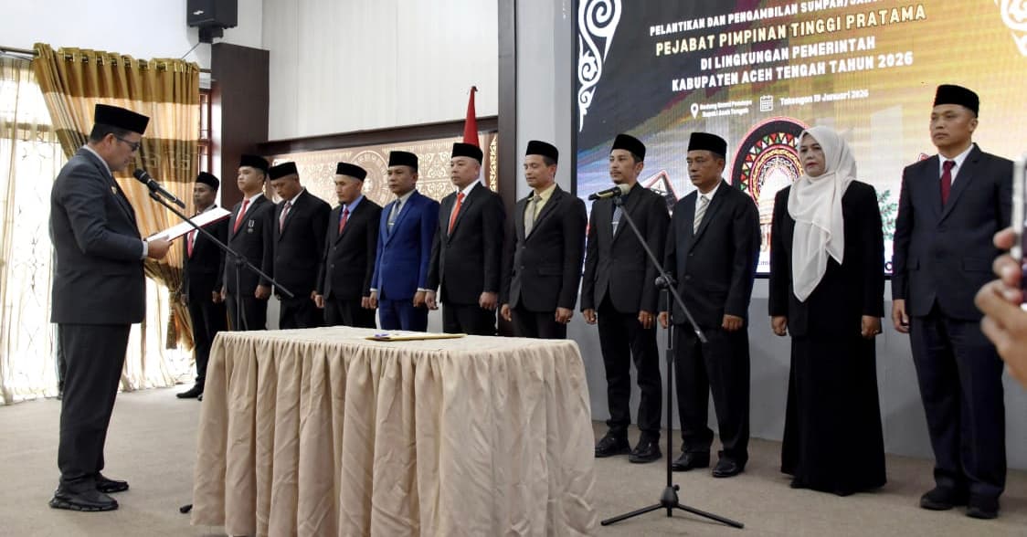Bupati Aceh Tengah Lantik 14 Pejabat Baru untuk Percepat Pemulihan Pasca Bencana