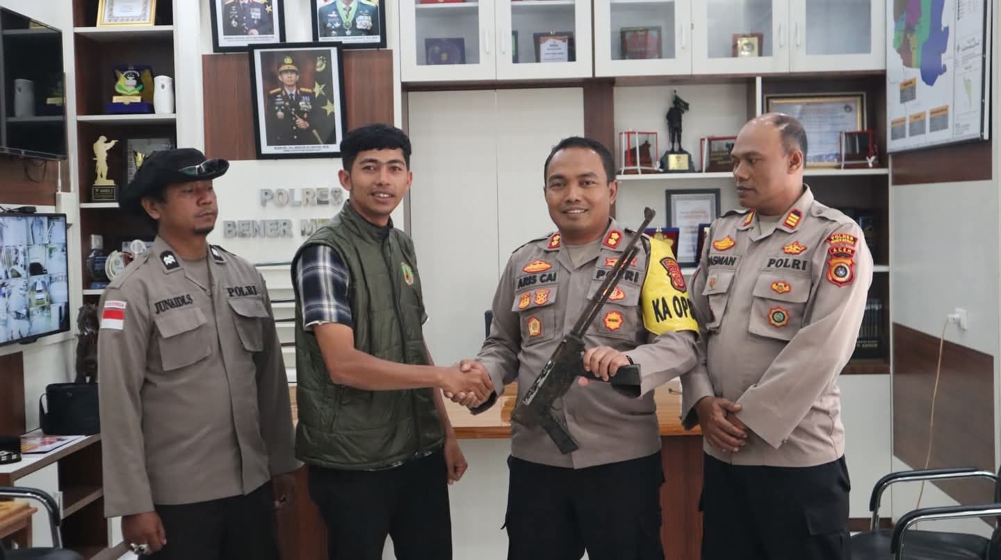 Warga Bener Meriah Temukan Senpi Rakitan di Rumah Kontrakan, Serahkan ke Polisi