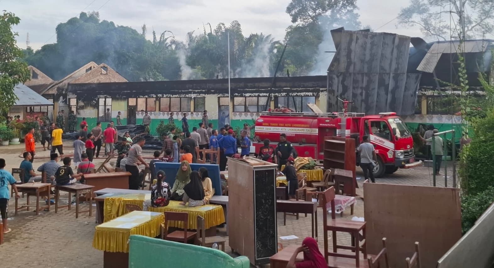 SDN 5 Kuta Makmur Aceh Utara Terbakar, Lima Ruang Kelas Ludes