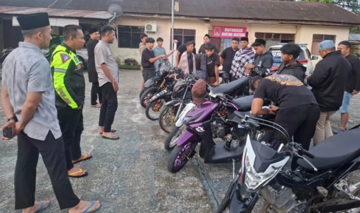 Satlantas Nagan Raya Sita 24 Motor Knalpot Brong, Balap Liar Dibubarkan