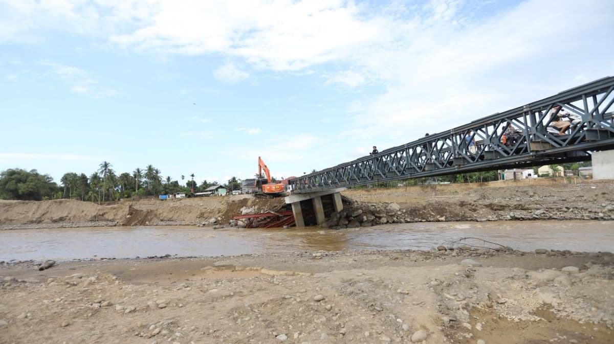 Jembatan Bailey di Aceh Utara Miring 15 Derajat Akibat Banjir, Akses Warga Terhambat