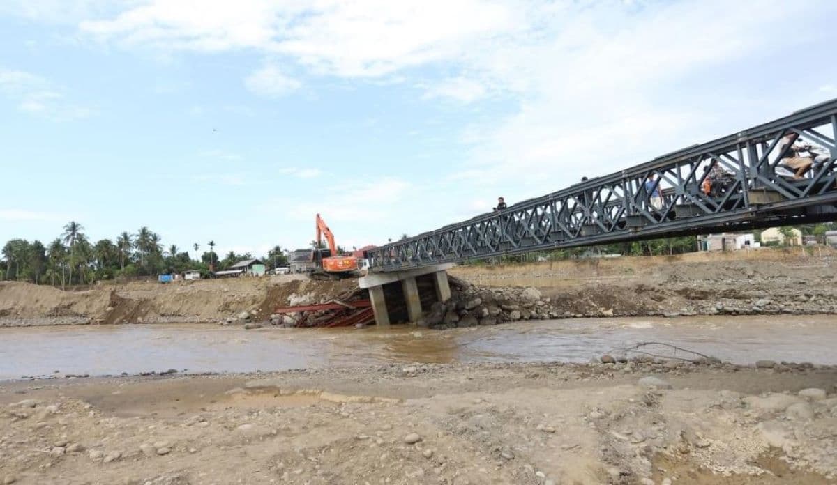 Jembatan Bailey Sawang Terancam Ambruk, Kendaraan Berat Dilarang Melintas
