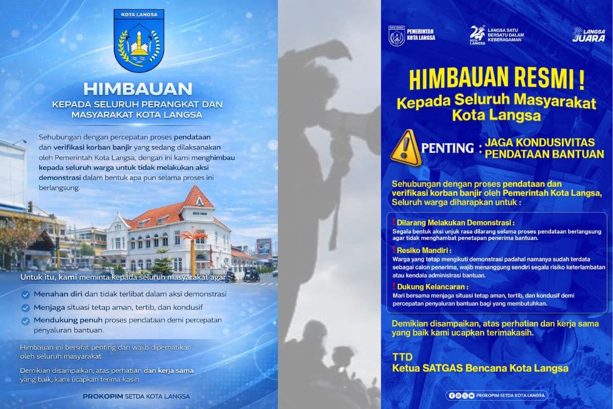 Pemko Langsa Larang Korban Banjir Unjuk Rasa via Status WA Pejabat