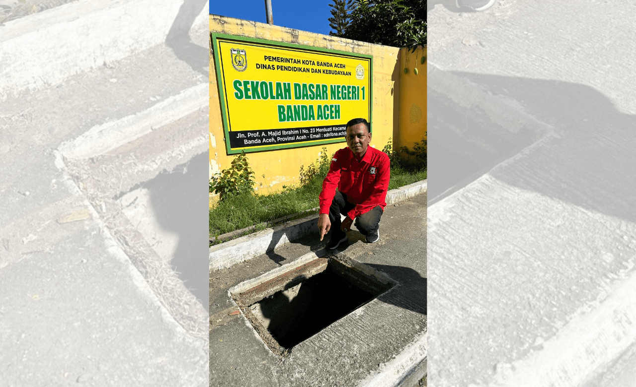 YARA Desak Perbaikan Selokan Rusak di Depan SDN 1 Banda Aceh