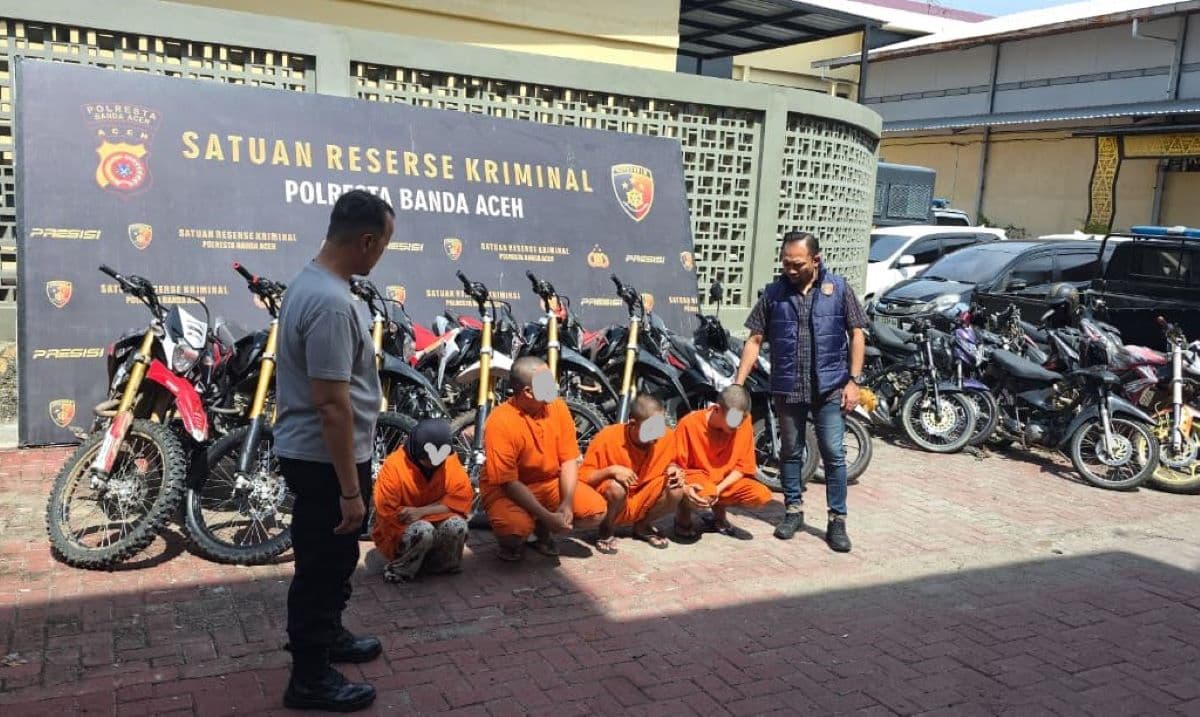 Pasutri Penadah Motor Curian di Banda Aceh Ditangkap Polisi, 5 Unit Diamankan