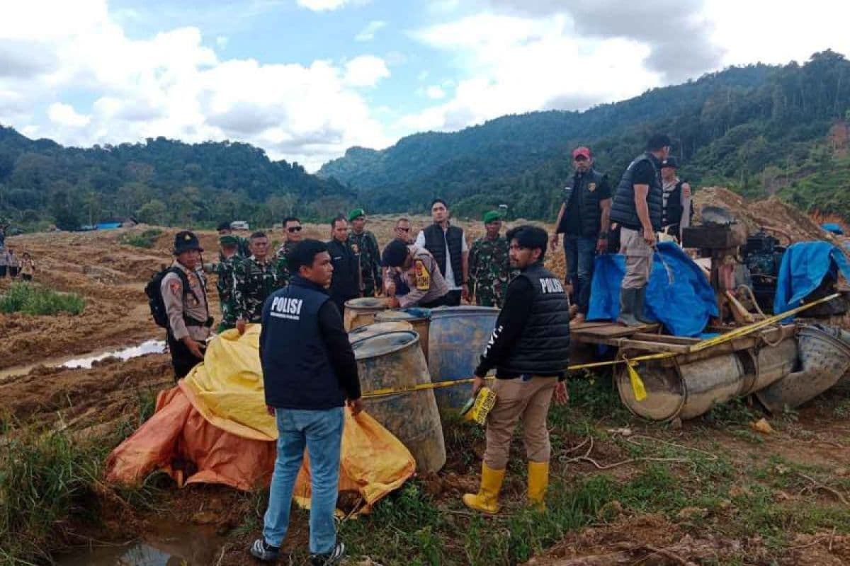 Tim Gabungan Polda Aceh Tindak Tambang Emas Ilegal di Geumpang Pidie
