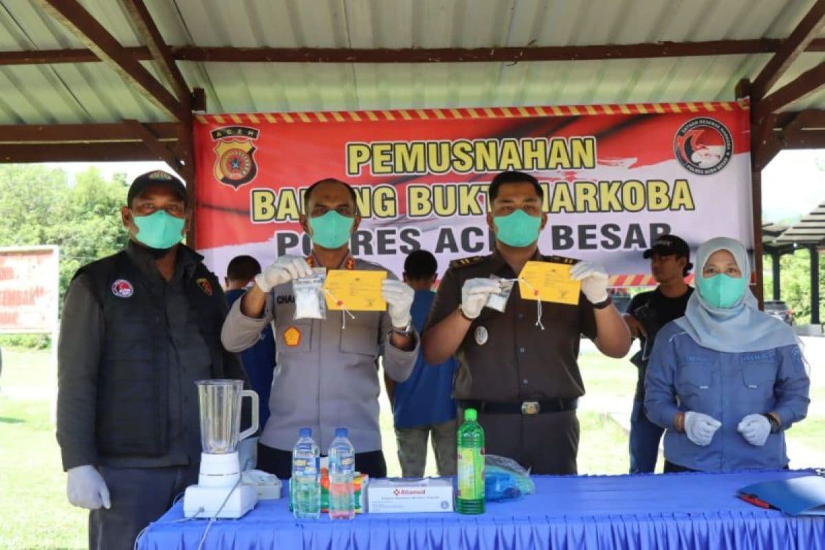 Polres Aceh Besar Musnahkan 110 Kg Ganja, Upaya Cegah Penyalahgunaan Narkoba