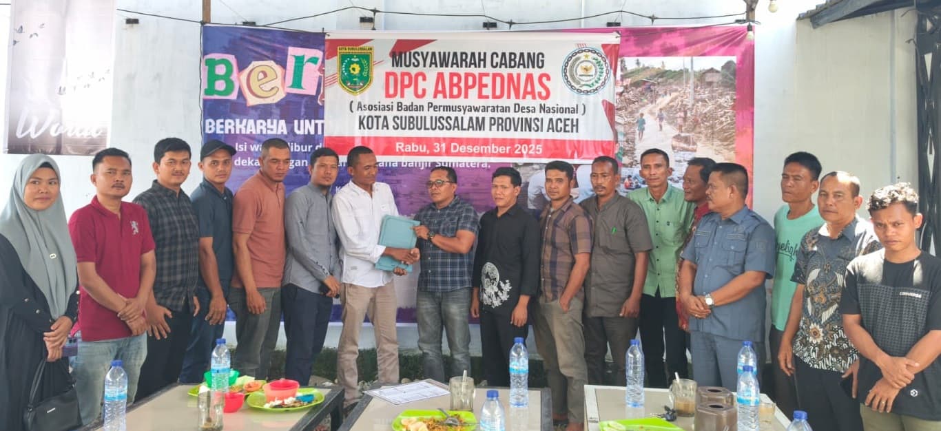 Terpilih Aklamasi, Ketua Abpednas Subulussalam Komit Kawal Penggunaan Dana Desa 